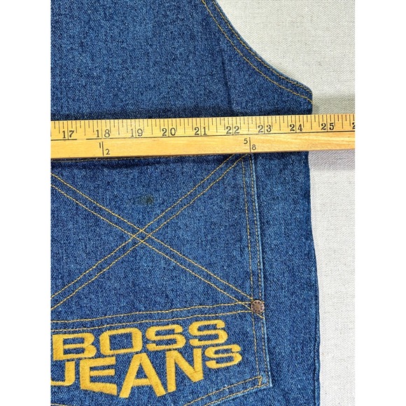 Vintage BOSS JEANS Men's X-Large Denim Vest‎ Biker Western Outdoor Wear USA MADE - Picture 4 of 7
